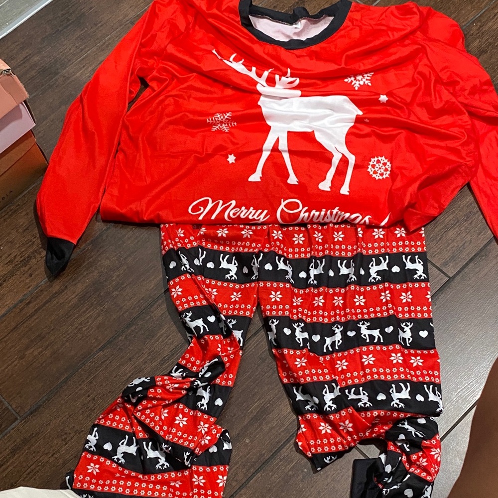 Men's Red and Black Reindeer Pajama Set